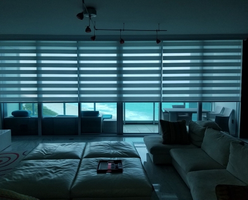 Motorized Double Roller Shades White